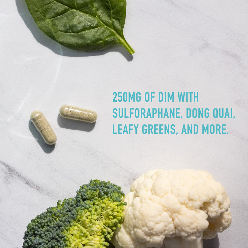 [Australia] - DIM Supplement 250 mg - Estrogen Balance for Women - Hormone Menopause Relief, Hormonal Acne Treatment, PCOS & Estrogen Metabolism Support Supplements with Dong Quai - Gluten-Free, 2-Month Supply DIM 250 Veggie Complex 