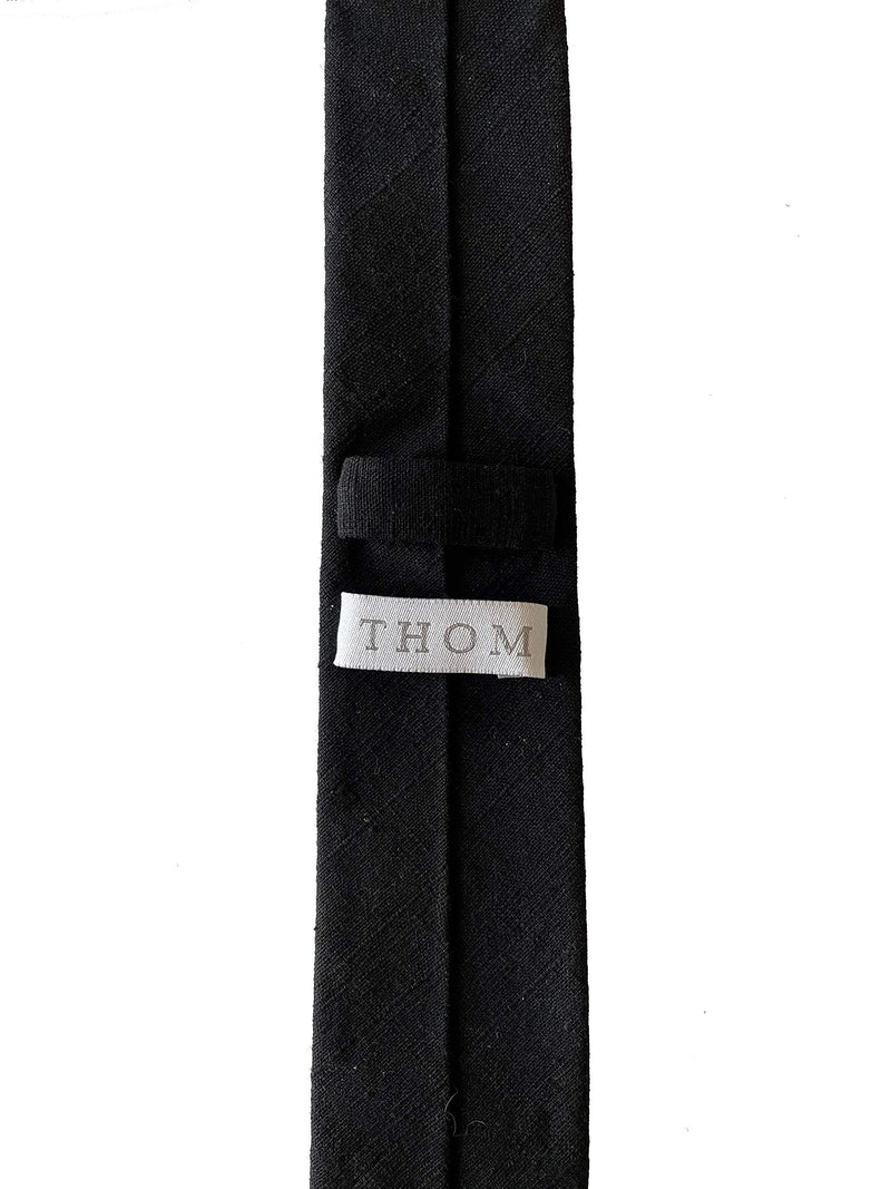 [Australia] - THOM Ties for Men - Mens Ties Solid Colors - Skinny Tie Black 