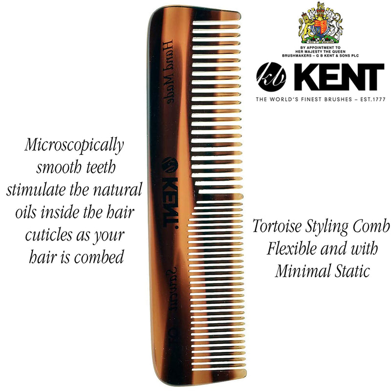 [Australia] - Kent Handmade Coarse and Fine Toothed Pocket Comb for Men, 11 cm, 1 Count (Pack of 1) 