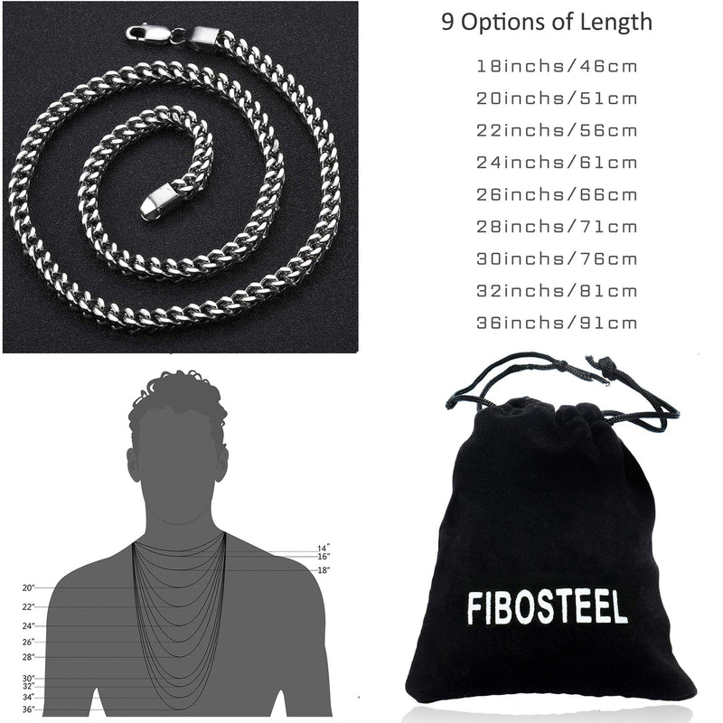 [Australia] - FIBO STEEL 3-6mm Curb Chain Necklace for Men Stainless Steel Biker Punk Style, 16-36 inches 24.0 Inches stainless steel, 6mm width 