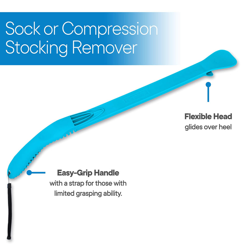 [Australia] - RMS Sock Aid Kit - Easy On Easy Off Device for Putting On Socks and Removing Socks or Stockings for Men and Women with Limited Mobility (Blue) 