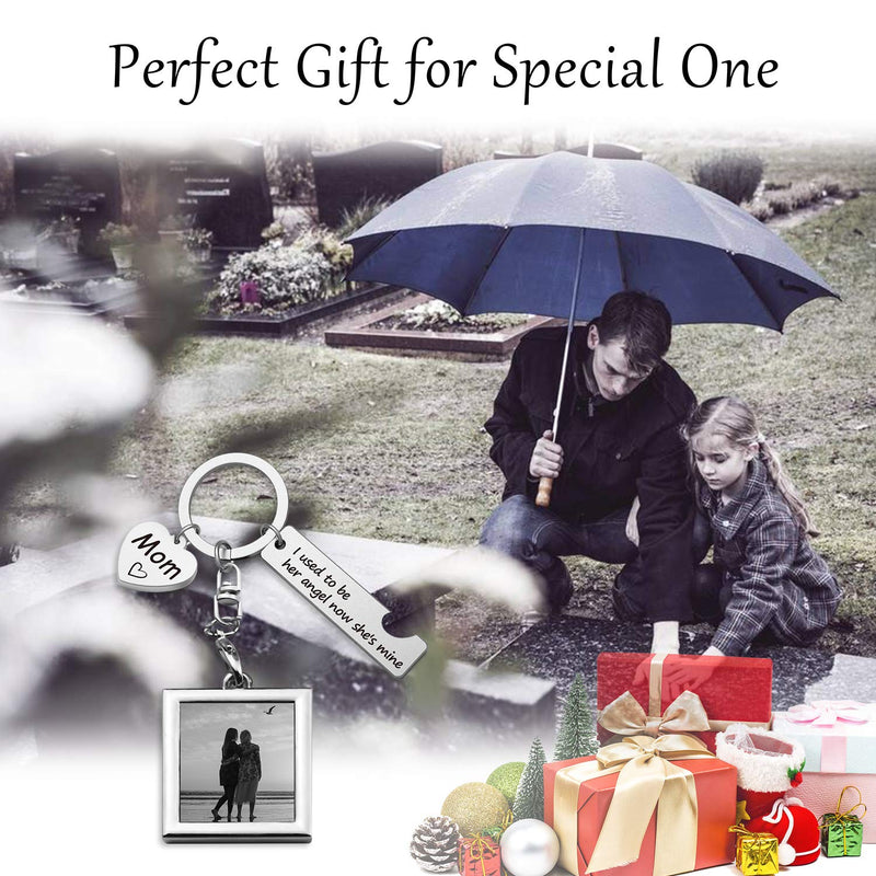 [Australia] - Memorial Keychain Memorial Dad Keychain Memorial Gifts Dad I Can't See You But I Know You are by My Side in Memory of Dad in Memory of Loved One Mom Sympathy Gift PF-Mom used to be 