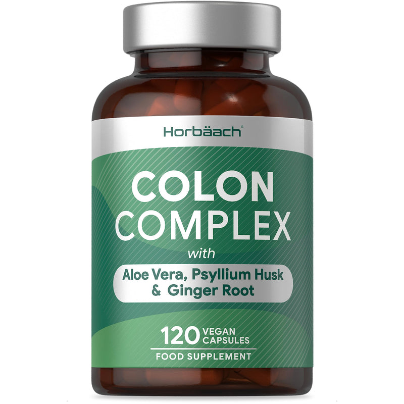 [Australia] - Colon Cleanse Capsules | Aloe Vera, Psyllium Husk & Ginger Root Complex | Digestive Support | 120 Vegan Capsules (Not Tablets) | by Horbaach 