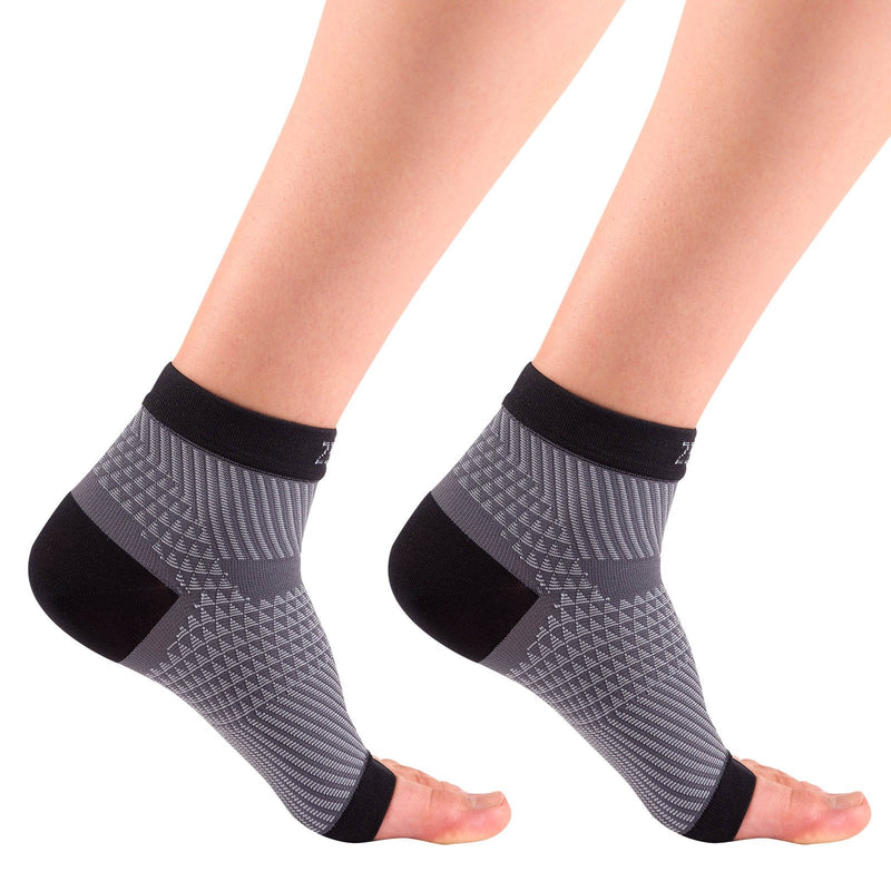 [Australia] - Zensah Plantar Fasciitis Sleeve - Relieve Heel Pain, Arch Support, Reduce Swelling - Compression Foot Sleeve, Plantar Fasciitis Sock Large 1 Pair - Black 