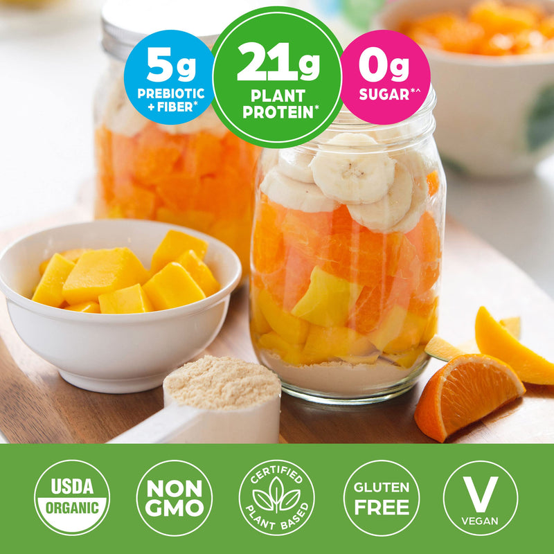 [Australia] - Orgain Organic Vegan Protein Powder, Vanilla Bean - 21g of Plant Based Protein, Low Net Carbs, Non Dairy, Gluten Free, Lactose Free, No Sugar Added, Soy Free, Kosher, 1.02 Pound (Packaging May Vary) 