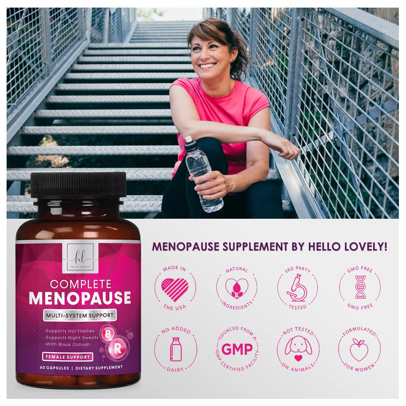 [Australia] - Menopause Supplements Extra Strength Hot Flash Support 1256 mg - Menopause Support for Women - Made in USA - Natural Black Cohosh, Dong Quai and Soy Isoflavones - 60 Capsules 60 Count (Pack of 1) 