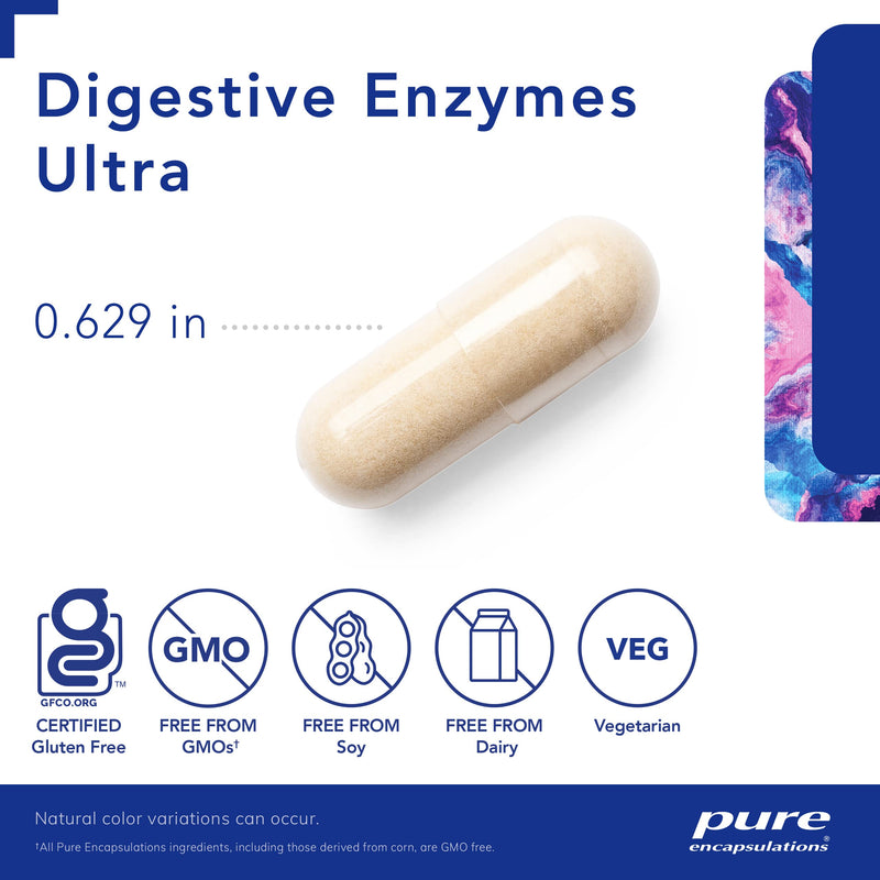 [Australia] - Pure Encapsulations Digestive Enzymes Ultra | Supplement to Aid in Breaking Down Fats, Proteins, and Carbohydrates for Digestion* | 180 Capsules 180 Count (Pack of 1) 