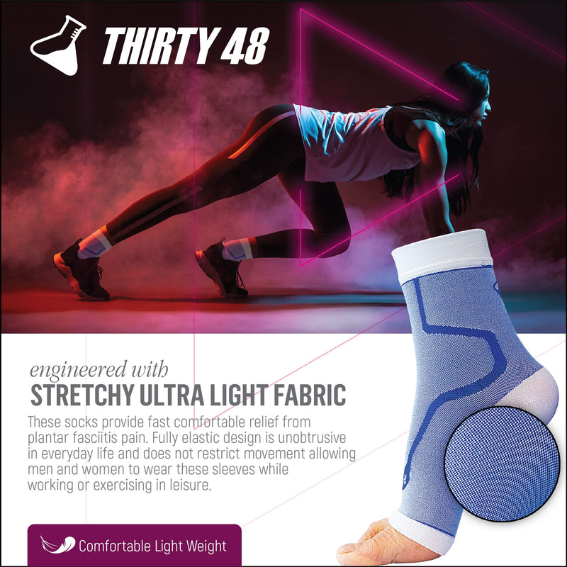 [Australia] - Thirty48 Plantar Fasciitis Compression Socks(1 or 2 Pairs), 20-30 mmHg Foot Compression Sleeves for Ankle/Heel Support, Increase Blood Circulation, Relieve Arch Pain, Reduce Foot Swelling Black (1 Pair) Small 