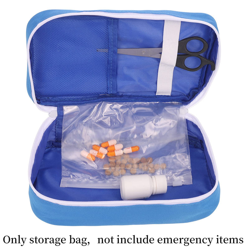 [Australia] - upain First Aid Bag Empty Small Medical Kit Pouch Travel Emergency Pouch Lightweight Medicine Storage Bag Multifunctional Layered for Emergency Home Office Car Outdoors Boat Camping Hiking Blue-a 