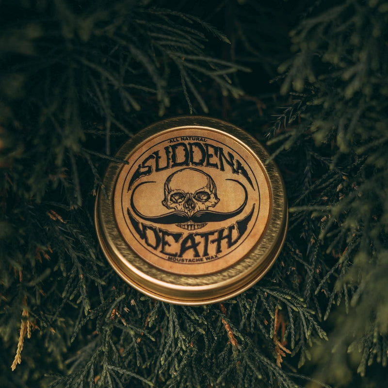 [Australia] - Mustache Wax Strong Hold Grooming For Men - 1oz Sudden Death Moustache & Beard Wax Tin - Perfect For Handlebar Mustaches By Death Grip 