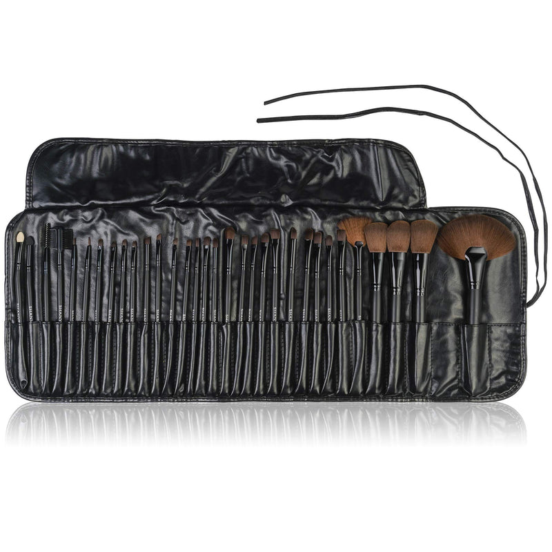 [Australia] - SHANY Professional Brush Set with Faux Leather Pouch, 32 Count, Synthetic Bristles 