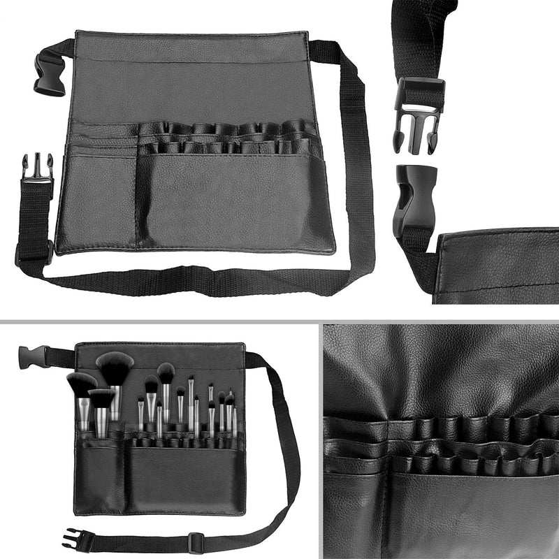 [Australia] - POLAMD Makeup Brush Bag Case Portable 22 Pockets Cosmetic Brush Pouch Makeup Brushes Organizer Bag with Artist Waist Belt Strap for Women Girl 