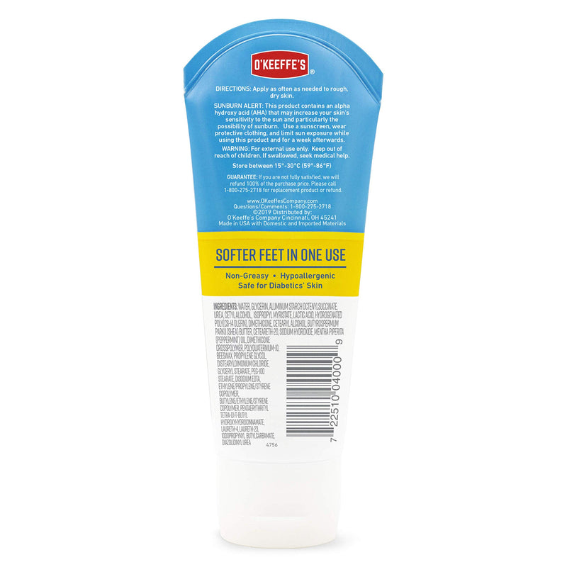 [Australia] - O'Keeffe's K0400008 Healthy Feet Exfoliating Foot Cream, 3 ounce Tube 