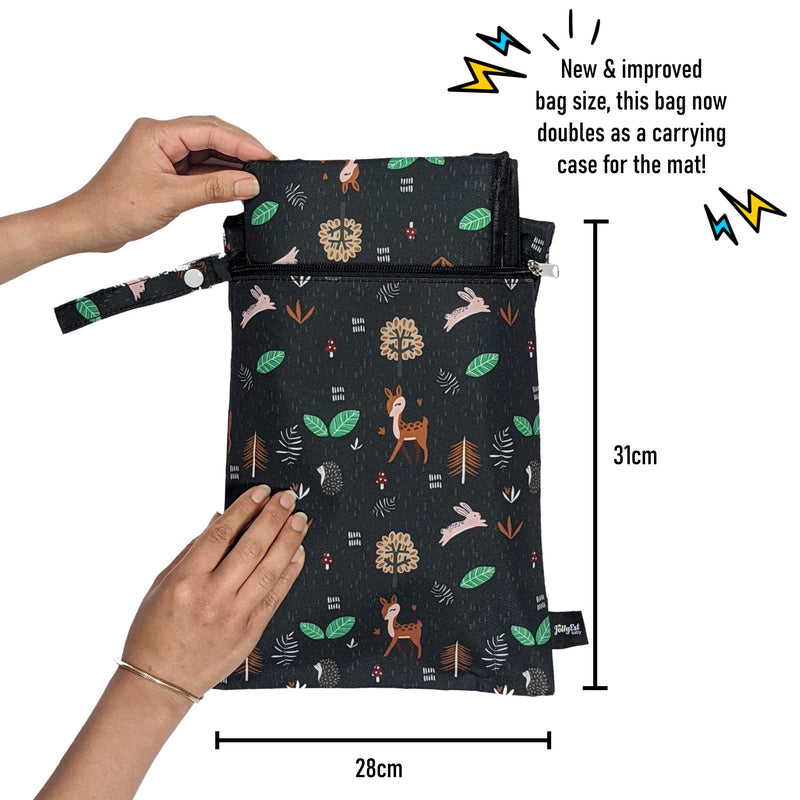 [Australia] - JollyEst® Foldable Travel Changing Mat | Extra Large 70cm x 55cm, Padded, Free Wet-Dry Bag Black 