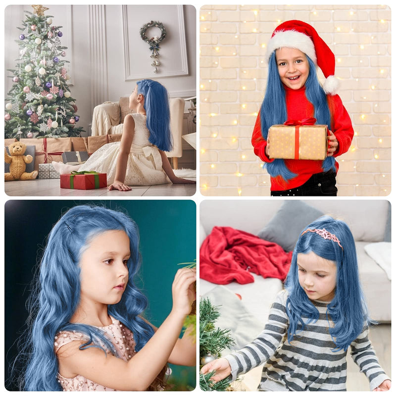 [Australia] - Hair Chalks for Girls Kids, MSDADA Fluorescence Temporary Bright Coloured Hairspray for Kids Birthday Gifts for Girls Age 6 7 8 9 10 11 12+Hair Dye for Kids Mother's Day Easter Children's Day(Blue) Fluorescence Blue 