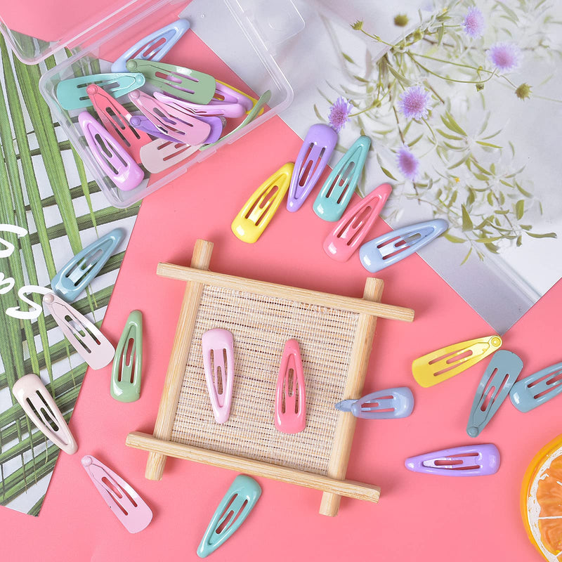 [Australia] - Jinlaili 30 Pcs Baby Snap Hair Clips, 3cm Metal Snap Hair Clips Kids, Mini Barrette Hair Clips, Candy Color Small Hair Clips, Baby Girl Hairpin, Hair Accessories for Toddlers, Baby, Girls, Colorful 