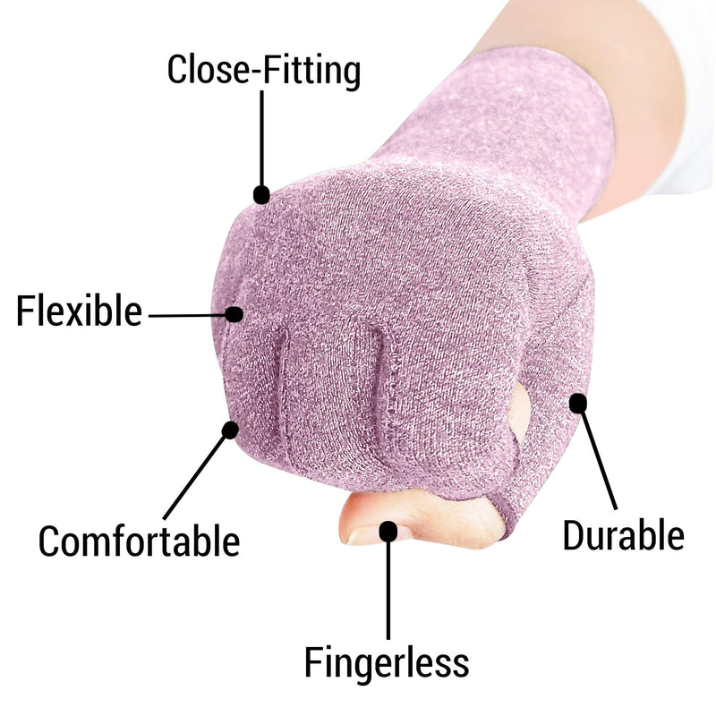 [Australia] - SyeJam Arthritis Gloves Fingerless- Rheumatoid Arthritis Compression Gloves for Pain Relief - Purple (M) 1 Pair Purple (1 Pair) + Free Ebook M (Pack of 2) 