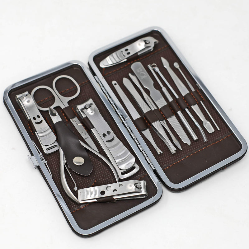 [Australia] - Inge Manicure Pedicure Set | Nail Manicure Kit | Nail Cutter Kit | Cuticle Remover | Clippers | Nail Clipper Set for Men and Women Travel - Cased 14 Pieces 