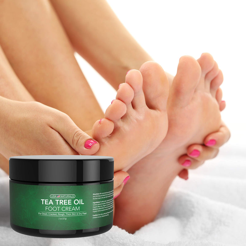 [Australia] - Tea Tree Oil Foot Cream - Instantly Hydrates and Moisturizes Cracked or Callused Feet - Rapid Relief Heel Cream - Natural Treatment Helps & Soothes Irritated Skin, Athletes Foot, Body Acne 2 Ounce (Pack of 1) 