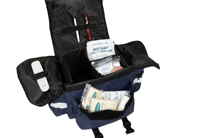 [Australia] - Primacare KB-RO74-R First Responder Bag for Trauma, Professional Multiple Compartment Kit Carrier for Emergency Medical Supplies, Red, 17 x 9 x 7 inches 
