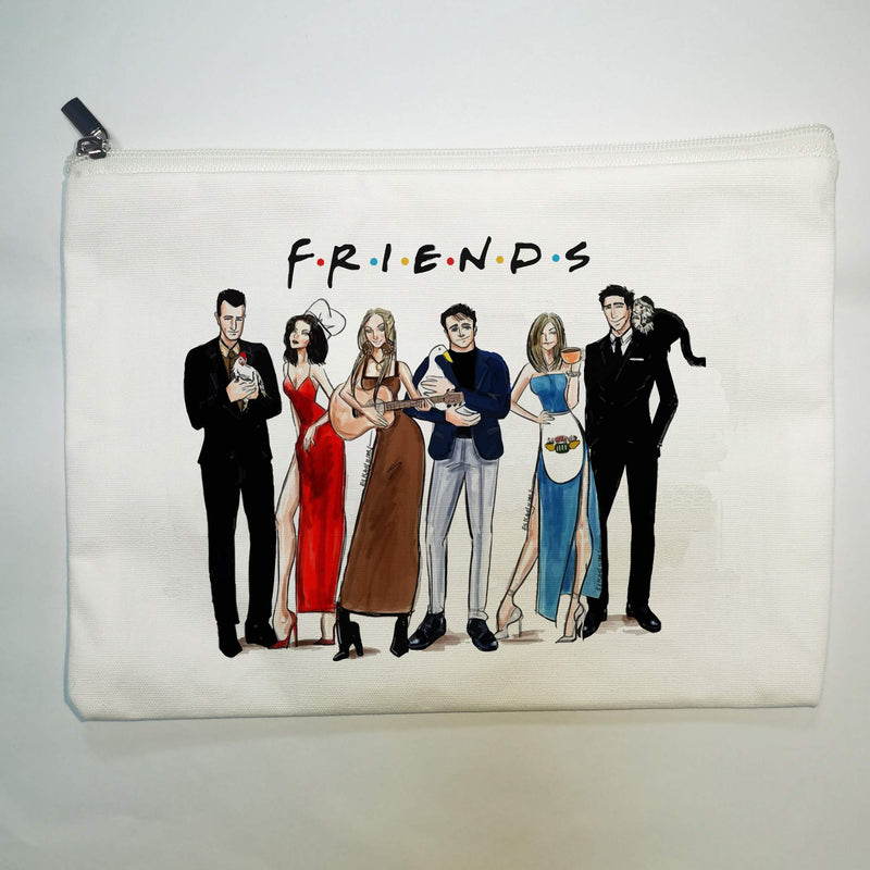 [Australia] - Friends Tv Show Merchandise Multi-Purpose Cosmetics Bag with Zipper Cotton Canvas Makeup Pouches Travel Toiletry Bag Pen Pencil Bag (friends) Friends 