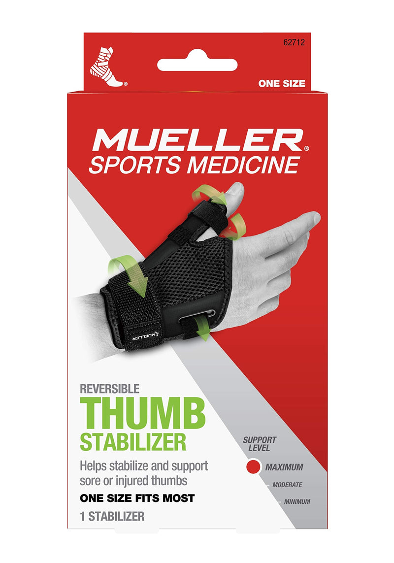 [Australia] - Mueller Sports Medicine Adjust-to-Fit Thumb Stabilizer, For Men and Women, Black, One Size Fits Most 