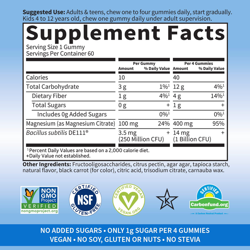 [Australia] - Garden of Life Magnesium Stress Support Gummies with Prebiotics & Probiotics for Sleep and Recovery with No Added Sugars – Dr Formulated, Vegan, Gluten Free, Kosher and Non GMO – 60 Raspberry Gummies 