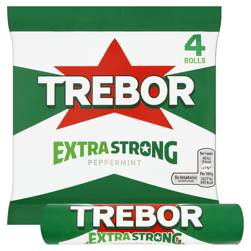 [Australia] - Trebor Extra Strong Peppermint Mints 4 Rolls, 165.2 g 