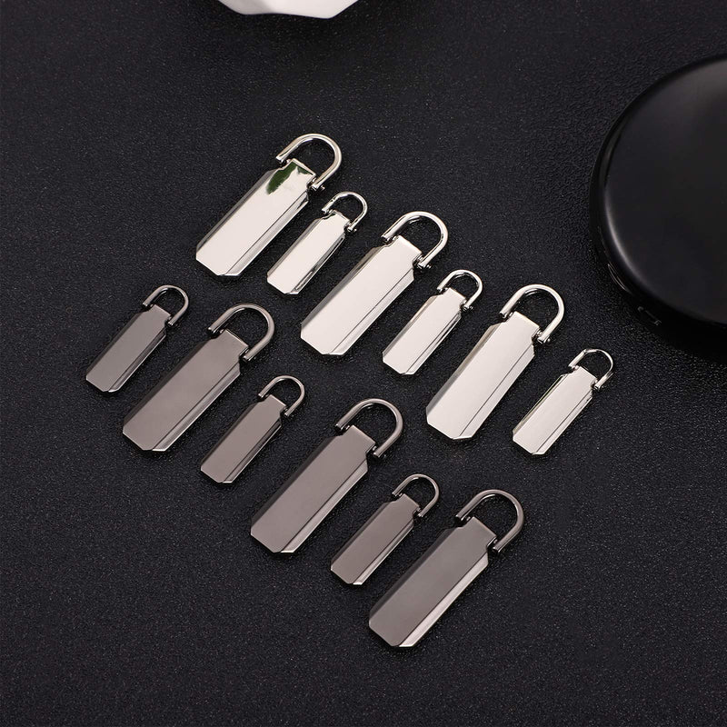 [Australia] - SUPVOX 12 Pcs Zipper Pull Tabs Heavy Duty Zip Fixer Repair Pull Tab Zipper Tag Repacement Molded Slider for Cloth Suitcase Backpack Luggage DIY Craft 