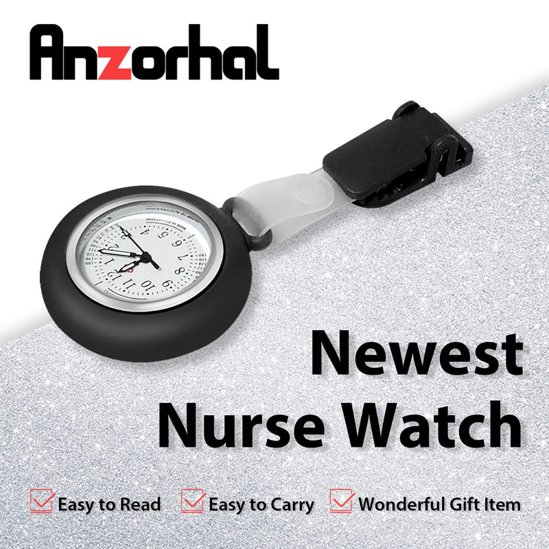 [Australia] - Nurse Watch,Nursing Watch,Nurse Watches for Women, Watch with Second Hand Clip on Watch Nursing Watches for Nurses (Black) 