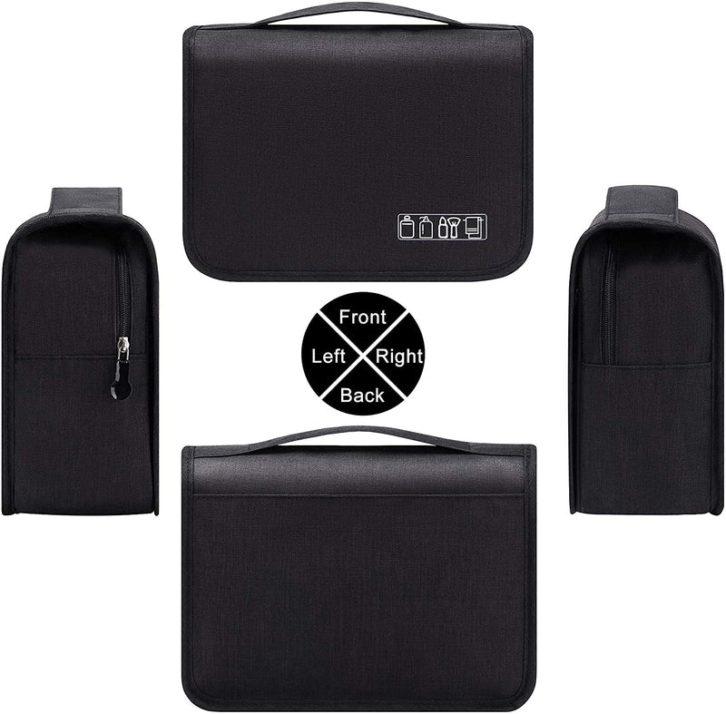 [Australia] - Acopton Portable Hanging Travel Toiletry Bag for Men and Womens Waterproof Bathrooom Shower Bag Multifunctional Cosmetic Makeup Organzier (Black) Black 