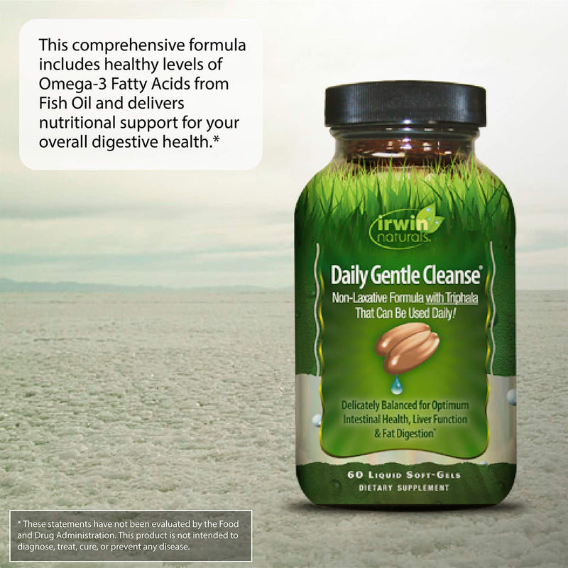[Australia] - Irwin Naturals Daily Gentle Cleanse - Non-Laxative Formula with Triphala - 60 Liquid Softgels 