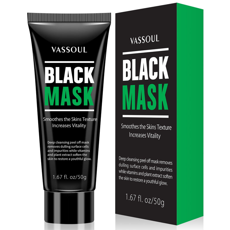 [Australia] - Vassoul Blackhead Remover Mask, Peel Off Blackhead Mask - Deep Cleansing Black Mask, Bamboo Activated Charcoal Peel-Off Mask 