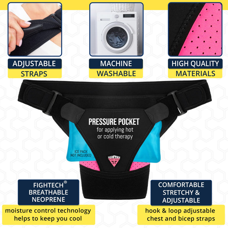 [Australia] - Shoulder Brace for Torn Rotator Cuff | Shoulder Pain Relief, Support and Compression | Sleeve Wrap for Shoulder Stability and Recovery | Fits Left and Right Arm, Men & Women (Pink, Small/Medium) Pink Small/Medium (Pack of 1) 
