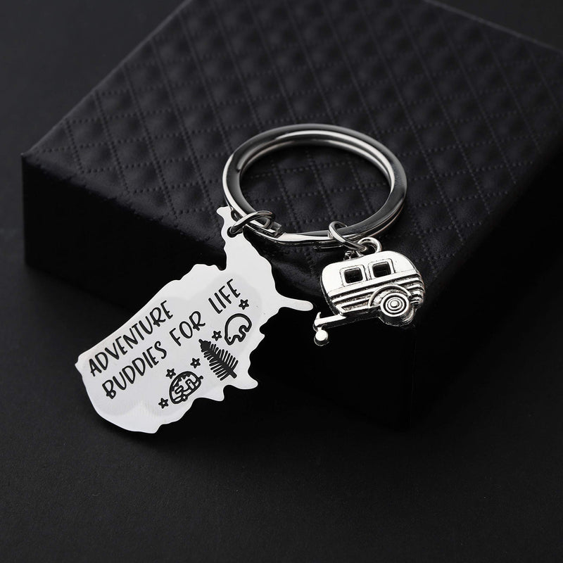 [Australia] - MAOFAED Camping Gift Camping Keychain RV Camper Gift Adventure Gift Adventure Buddies Keychain Outdoor Keychain Traveller Gift 