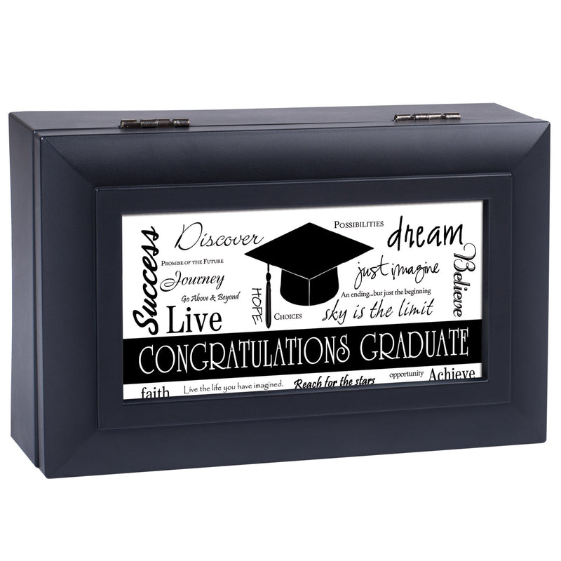 [Australia] - Congratulations Graduate Petite Black Graduation Musical Jewelry Box Plays Pomp and Circumstance 