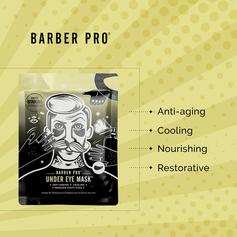 [Australia] - BARBER PRO Under Eye Mask for Men with Activated Charcoal & Volcanic Ash | 3 Applications | Anti-Aging, Cooling, Reduces Puffy Eyes | Under Eye Masks | Eye Masks for Puffy Eyes | 