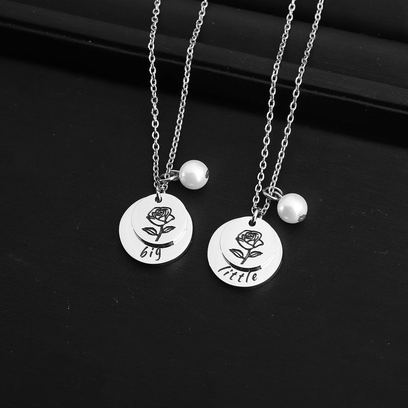 [Australia] - TIIMG Sister Gift Big Sis Little Lil Sis Sisters Necklace Jewelry Gift Friendship Gift Gift for Best Friend Big Little Necklace 