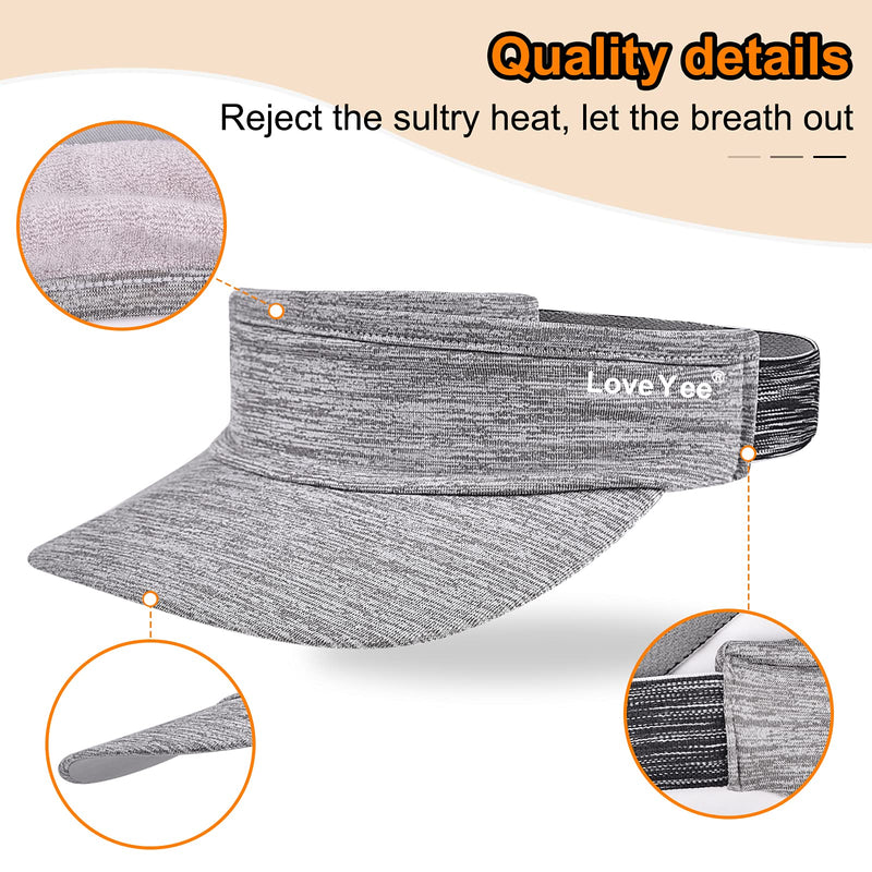 [Australia] - LoveYee Sports Sun Visor Hat for Women and Men Black and Grey 