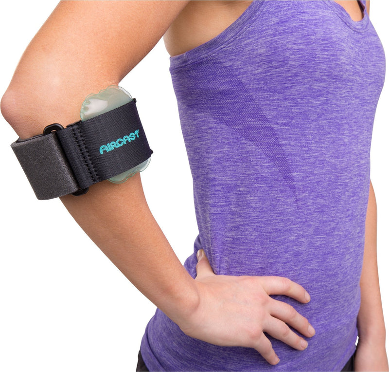 [Australia] - Aircast Pneumatic Armband: Tennis/Golfers Elbow Support Strap, Black 