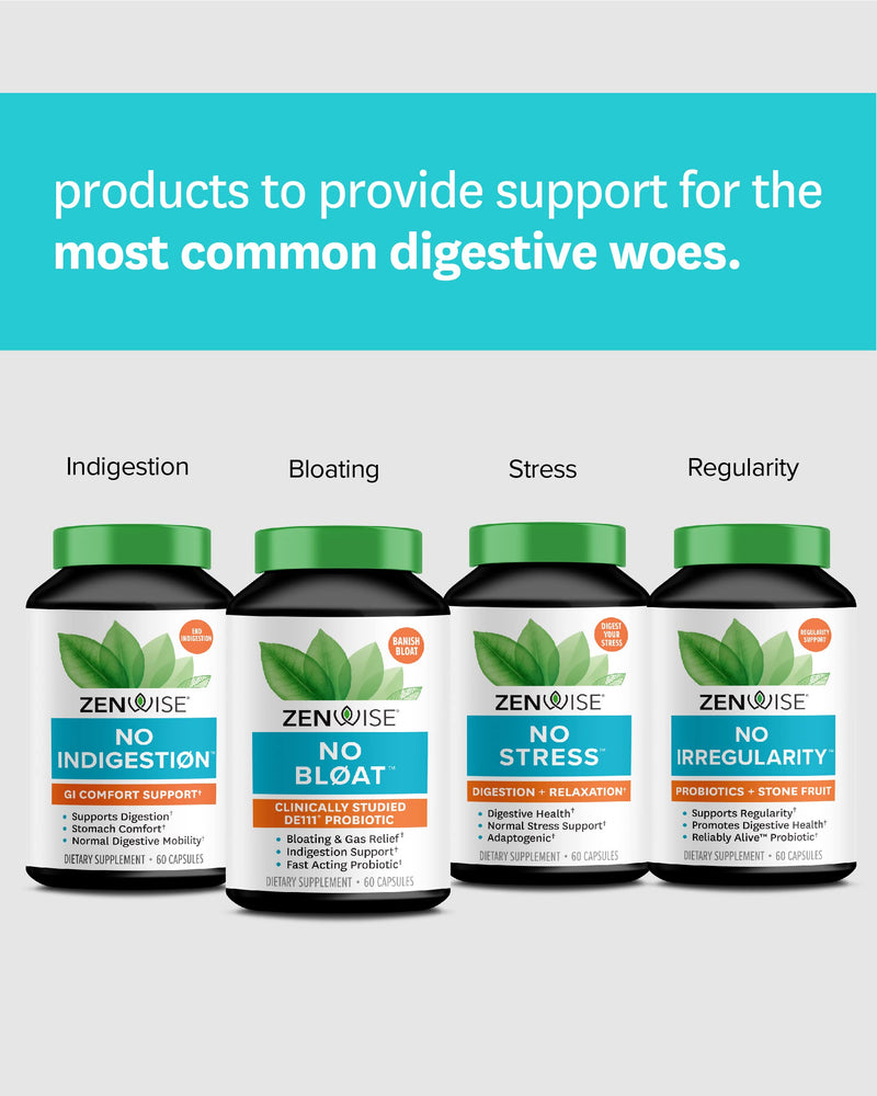 [Australia] - Zenwise No Bloat Supplement with Probiotics, Turmeric, and Digestive Enzymes - Bloating and Gas Relief - Ginger, Dandelion, and Cinnamon to Improve Digestion for Women & Men - Vegan Formula - 60 Count 