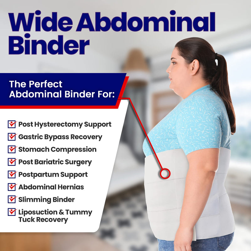 [Australia] - Abdominal Binder Plus Size Belly Binder – Postpartum Tummy Tuck Belt Gives Slimming Bariatric Band Stomach Compression Wrap to Help Hernia or Post Surgery, C Section Pregnancy Women Men XXL 47” to 70” XXL/3XL (47" to 70") 
