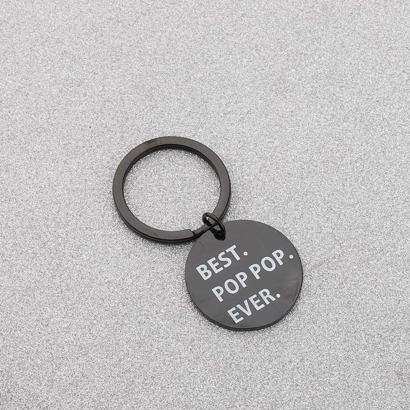 [Australia] - CHOORO Pop-pop Gift Fathers Day Gift Grandpa Keychain Best Pop Pop Ever Grandparent's Day Family Established Gift Best Pop Pop keychain black 