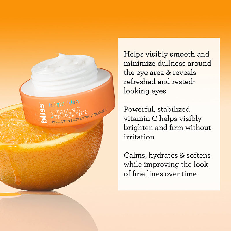 [Australia] - Bliss Bright Idea Vitamin C & Tri-Peptide Collagen-Protecting & Brightening Eye Cream | Clean | Vegan | 0.5 oz 