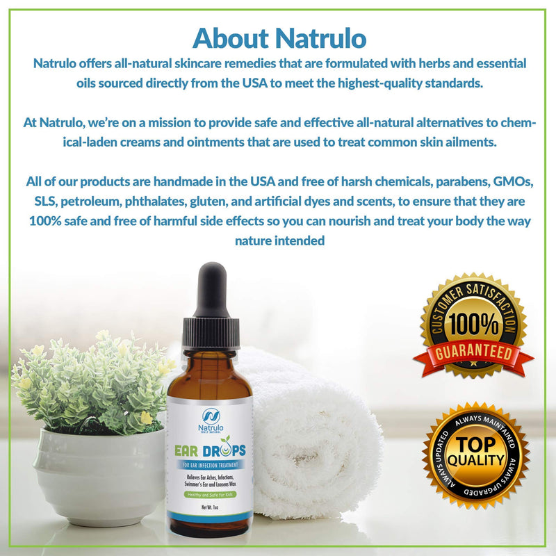 [Australia] - Natrulo Natural Ear Drops for Ear Infection Treatment - Homeopathic, Herbal Eardrops for Adults, Children & Pets - Relieves Ear Aches, Infections, Swimmer's Ear, Loosens Wax - Kids Safe, Made in USA 