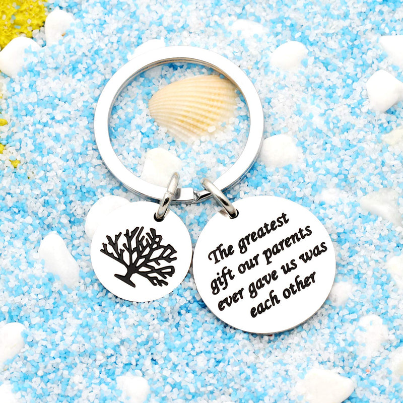 [Australia] - Sister Brother Gifts Key Chain for Daughter Son Family Tree - The Greatest Gift Our Parents Ever gave us was Each Other 