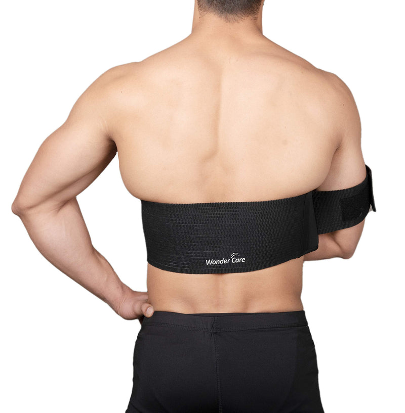 [Australia] - Wonder Care-Left Right Shoulder Immobilizer Arm Sling Elastic Brace for Clavicle Collar Bone Dislocation Subluxation Shoulder stabilizer Compression Brace After Rotator Cuff Surgery - Black-Size 2 Size-2(31"-35") 
