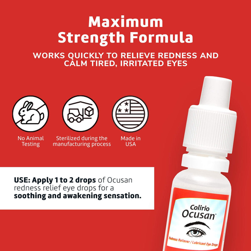 [Australia] - Ocusan Eye Drops for Red Eyes - Eye Whitener Drops for Redness Relief - Soothe Red Irritated Eyes 