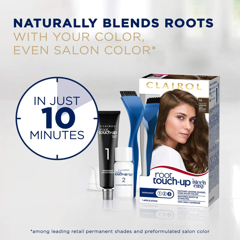 [Australia] - Clairol Root Touch-Up by Nice'n Easy Permanent Hair Dye, 5 Medium Brown Hair Color, 2 Count 2 Count (Pack of 1) 
