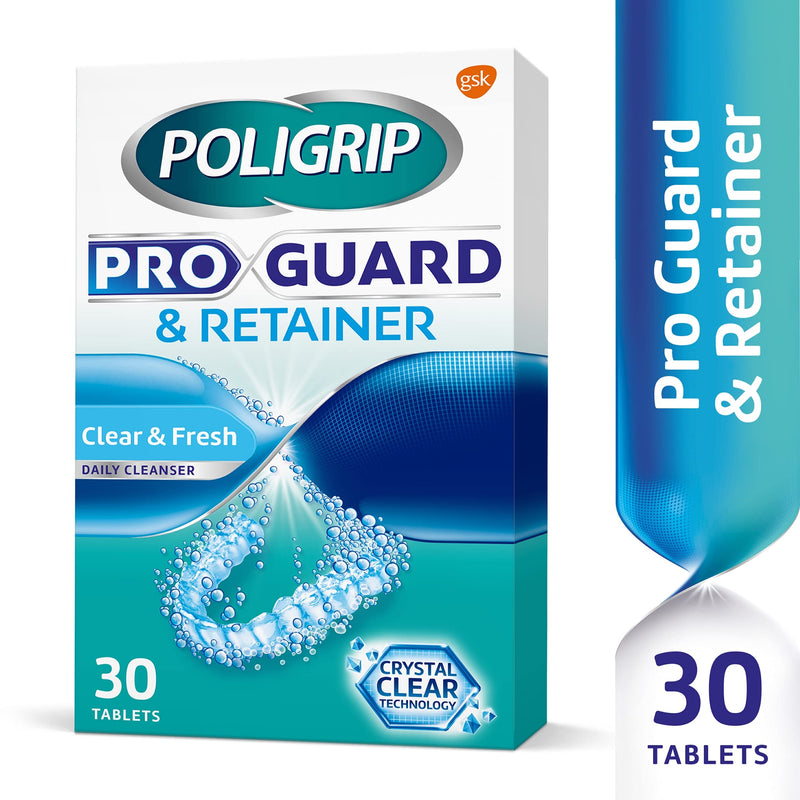 [Australia] - Poligrip Pro Guard Antibacterial Daily Dental Cleaner and Retainer 30 Tablets, 3 Pack 